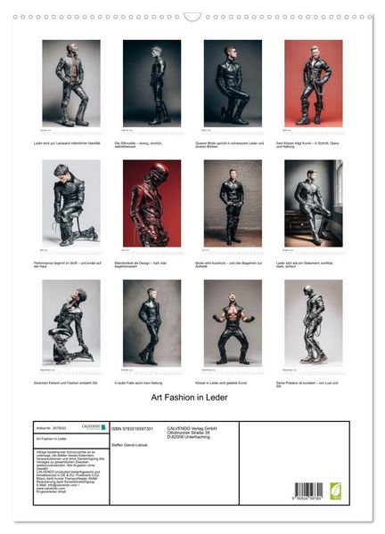 Produktbild: Art Fashion in Leder (Wandkalender 2026 DIN A2 hoch), CALVENDO Monatskalender