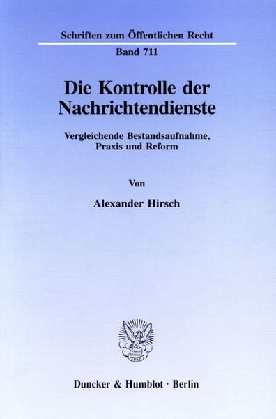 Produktbild: Die Kontrolle der Nachrichtendienste.