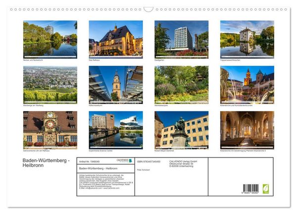 Produktbild: Baden-W&uuml;rttemberg - Heilbronn (Wandkalender 2026 DIN A2 quer), CALVENDO Monatskalender