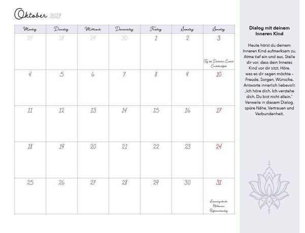 Produktbild: Meditationen f&uuml;r dein Inneres Kind Kalender 2027