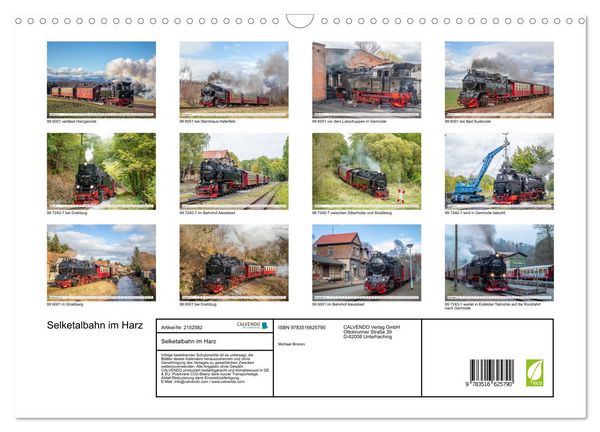 Produktbild: Selketalbahn im Harz (Wandkalender 2026 DIN A3 quer), CALVENDO Monatskalender