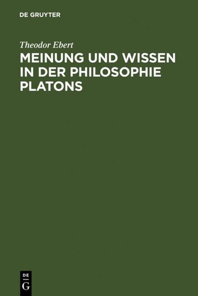 Produktbild: Meinung und Wissen in der Philosophie Platons