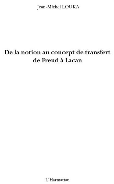 Produktbild: De la notion au concept de transfert de freud A lacan