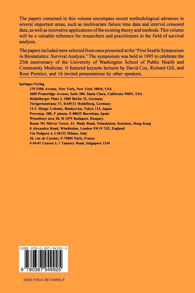 Produktbild: Proceedings of the First Seattle Symposium in Biostatistics: Survival Analysis