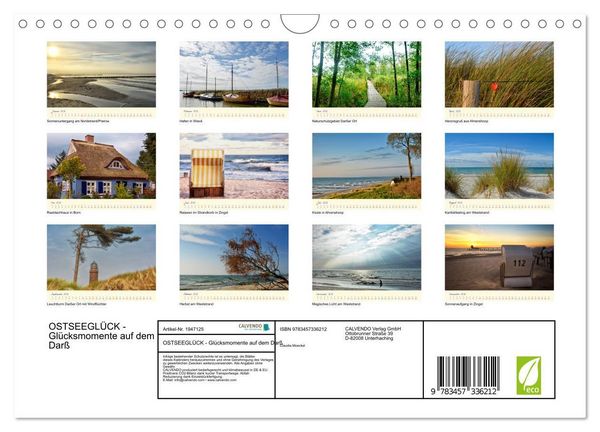 Produktbild: OSTSEEGL&Uuml;CK - Gl&uuml;cksmomente auf dem Dar&szlig; (Wandkalender 2026 DIN A4 quer), CALVENDO Monatskalender