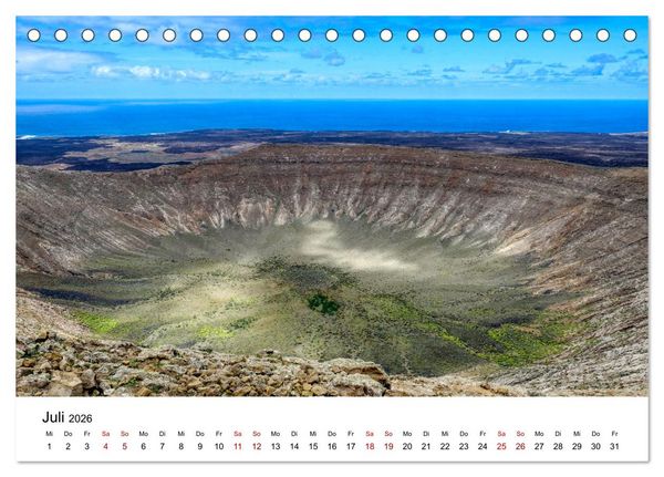 Produktbild: Lanzarote - Insel der spektakul&auml;ren Landschaften (Tischkalender 2026 DIN A5 quer), CALVENDO Monatskalender