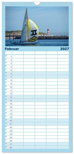 Produktbild: Familienplaner 2027 - Segelboote - Eleganz in Vollendung mit 5 Spalten (Wandkalender, 21 x 45 cm) CALVENDO