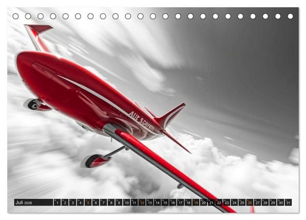 Produktbild: BLITZschnell - Z&uuml;ge und Flugzeuge in Bewegung - Color-Key (Tischkalender 2026 DIN A5 quer), CALVENDO Monatskalender