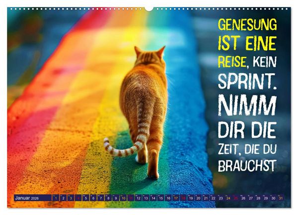 Produktbild: Gute Besserung - mit coolen Spr&uuml;chen (Wandkalender 2026 DIN A2 quer), CALVENDO Monatskalender