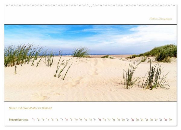 Produktbild: Borkum Inselpanorama (hochwertiger Premium Wandkalender 2026 DIN A2 quer), Kunstdruck in Hochglanz