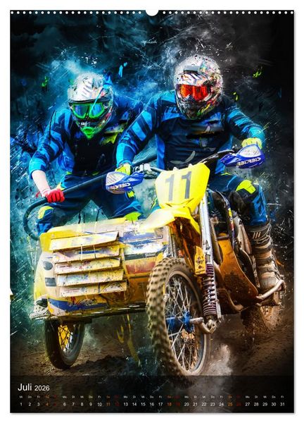 Produktbild: Motocross Seitenwagen - einfach cool (hochwertiger Premium Wandkalender 2026 DIN A2 hoch), Kunstdruck in Hochglanz