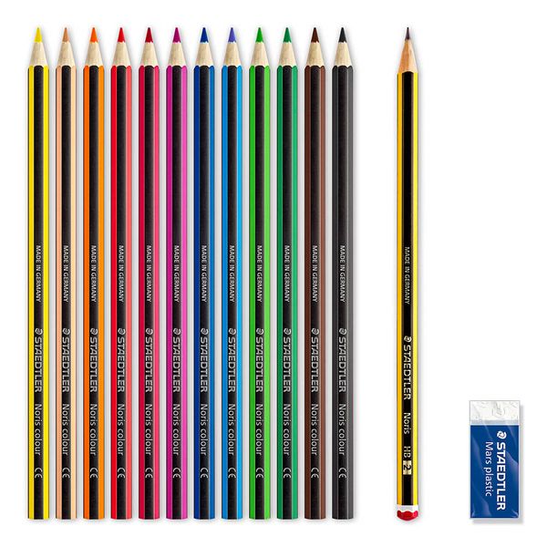 Produktbild: STAEDTLER Buntstifte Noris colour 185, 12 Buntstifte, 1 Bleistift, 1 Radierer