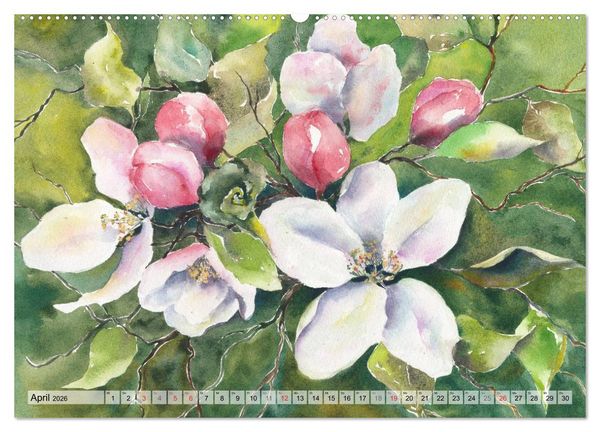 Produktbild: Jahreszeiten Aquarelle (hochwertiger Premium Wandkalender 2026 DIN A2 quer), Kunstdruck in Hochglanz