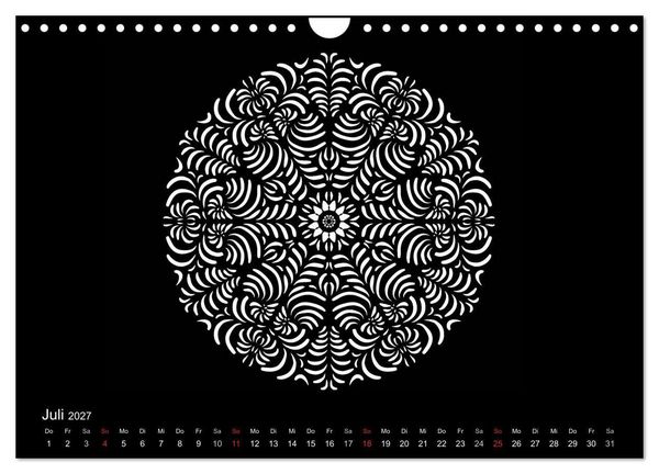 Produktbild: Entspannung und Ruhe durch Mandalas (Wandkalender 2027 DIN A4 quer), CALVENDO Monatskalender