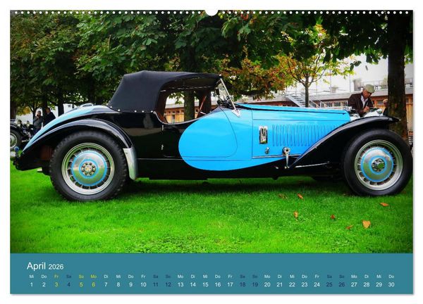 Produktbild: Bugatti - fahrende Kunstwerke (hochwertiger Premium Wandkalender 2026 DIN A2 quer), Kunstdruck in Hochglanz