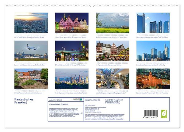 Produktbild: Fantastisches Frankfurt (hochwertiger Premium Wandkalender 2026 DIN A2 quer), Kunstdruck in Hochglanz