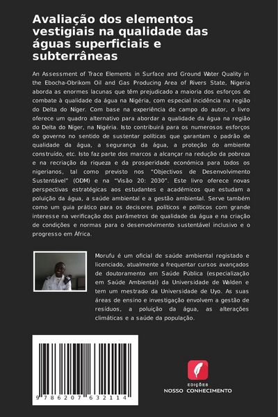 Produktbild: Avalia&ccedil;&atilde;o dos elementos vestigiais na qualidade das &aacute;guas superficiais e subterr&acirc;neas