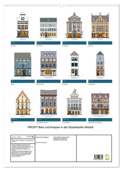 Produktbild: PROST! Bars und Kneipen in der D&uuml;sseldorfer Altstadt (Wandkalender 2026 DIN A2 hoch), CALVENDO Monatskalender