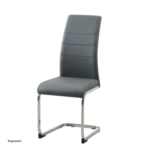 Produktbild: HTI-Living HTI-Line Schwingstuhl 4er Set PU grau SallyC HTI-Line Schwingstuhl 4er Set PU grau SallyC