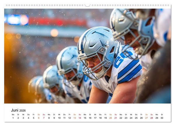 Produktbild: American Football - Touchdown durchs Jahr (hochwertiger Premium Wandkalender 2026 DIN A2 quer), Kunstdruck in Hochglanz