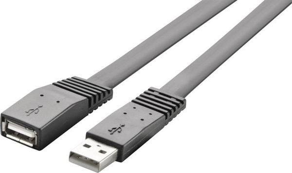 Renkforce USB-Kabel USB 2.0 USB-A Stecker, USB-A Buchse 1.00m Schwarz hochflexibel RF-4087404