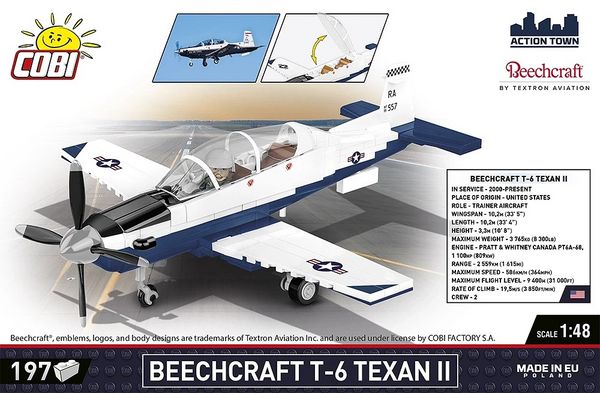 Produktbild: COBI 26624 - Beechcraft T-6 Texan II, Bausatz 197 Klemmbausteine