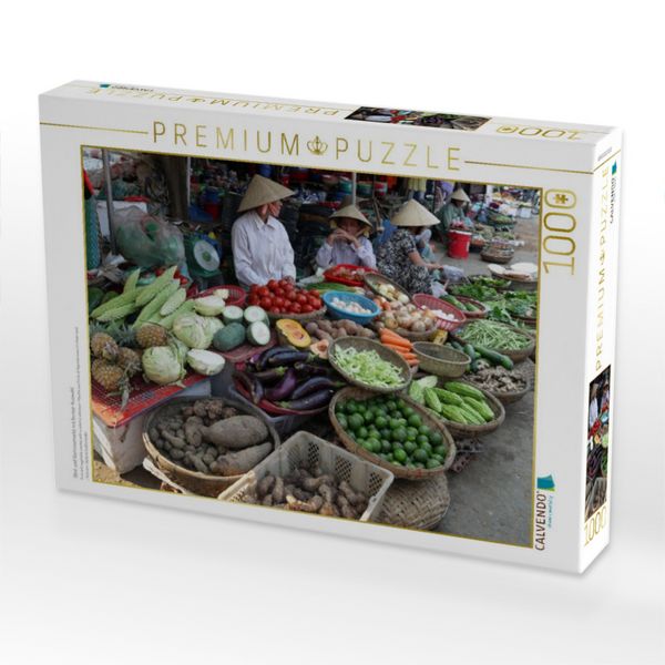 Produktbild: CALVENDO Puzzle Obst und Gem&uuml;semarkt mit bunter Auswahl | 1000 Teile Lege-Gr&ouml;&szlig;e 64x48cm Foto-Puzzle f&uuml;r gl&uuml;ckliche Stunden