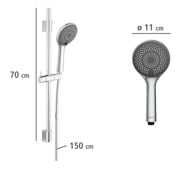 Produktbild: Brauseset Watersaving Chrom, L&auml;nge Stange: 70 cm