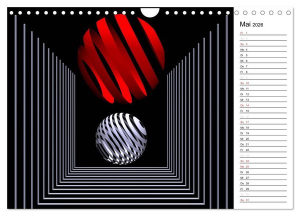 Produktbild: Mit Geometrie durch das Jahr (Wandkalender 2026 DIN A4 quer), CALVENDO Monatskalender