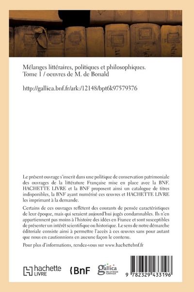 Produktbild: M&eacute;langes Litt&eacute;raires, Politiques Et Philosophiques. Tome 1