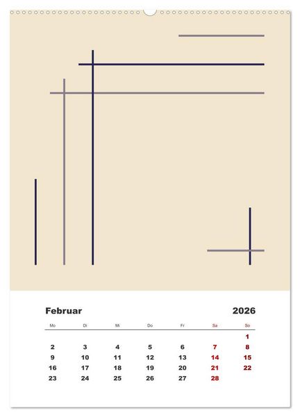 Produktbild: GeoArt - geometrische Formen (hochwertiger Premium Wandkalender 2026 DIN A2 hoch), Kunstdruck in Hochglanz