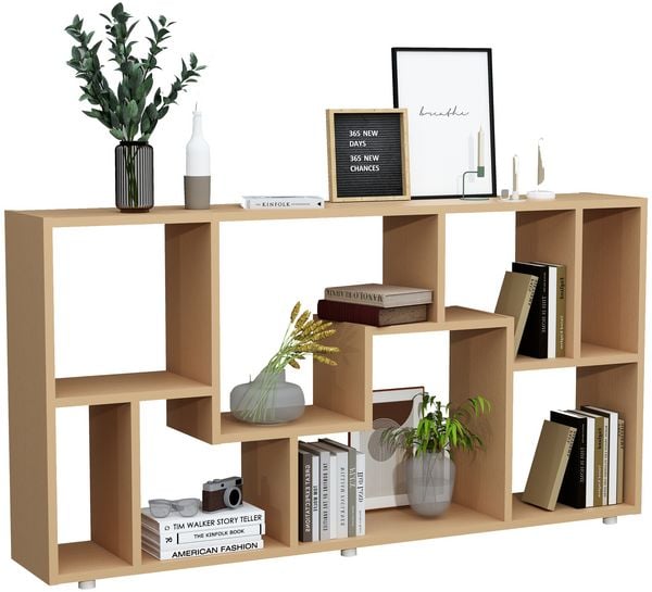 Produktbild: Holz Stand Regal Raumteiler B&uuml;cherregal Lanisa L