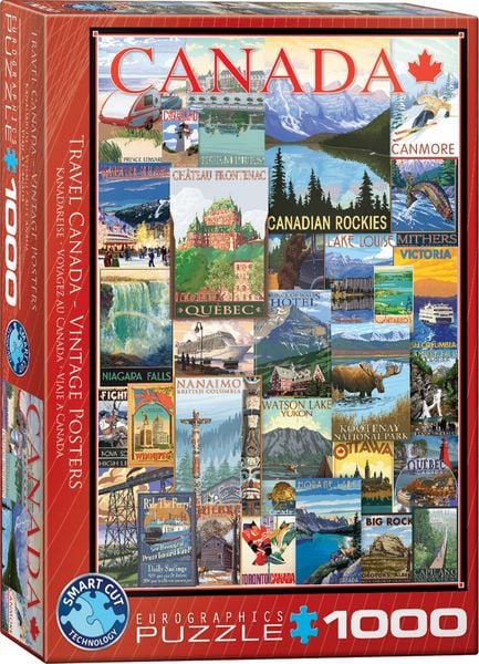 Produktbild: Puzzle 1000 Teile - Travel Canada Vintage Poste