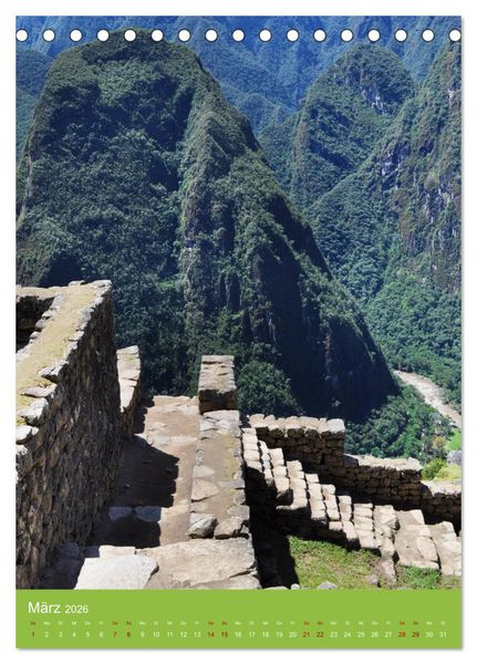 Produktbild: Erlebe mit mir Machu Picchu (Tischkalender 2026 DIN A5 hoch), CALVENDO Monatskalender