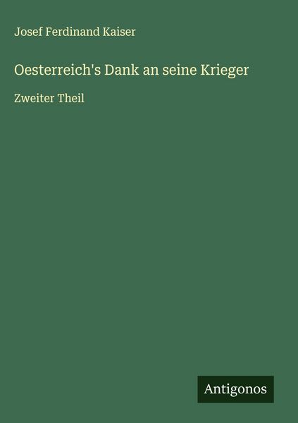Produktbild: Oesterreich's Dank an seine Krieger
