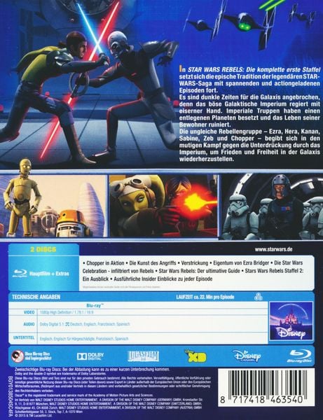 Produktbild: Star Wars Rebels - Die komplette erste Staffel [2 BRs]