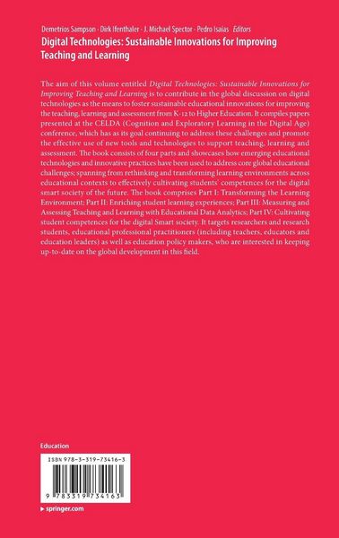 Produktbild: Digital Technologies: Sustainable Innovations for Improving Teaching and Learning