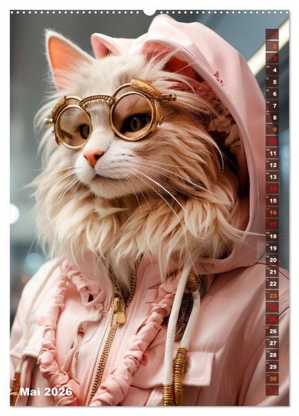 Produktbild: Stylische Katzen (hochwertiger Premium Wandkalender 2026 DIN A2 hoch), Kunstdruck in Hochglanz