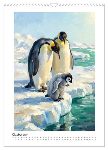 Produktbild: Pinguine - Watscheln, Kuscheln, Staunen (Wandkalender 2027 DIN A3 hoch), CALVENDO Monatskalender