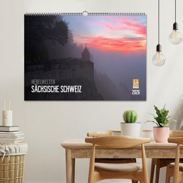 Produktbild: Nebelwelten S&auml;chsische Schweiz (Wandkalender 2026 DIN A2 quer), CALVENDO Monatskalender