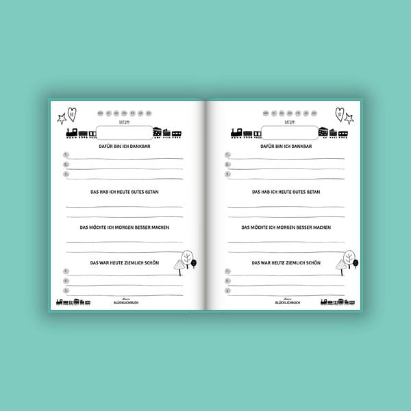 Produktbild: Mein kleines Glücklichbuch | Dankbarkeitstagebuch für Kinder | 3 Minuten Tagebuch für Kinder