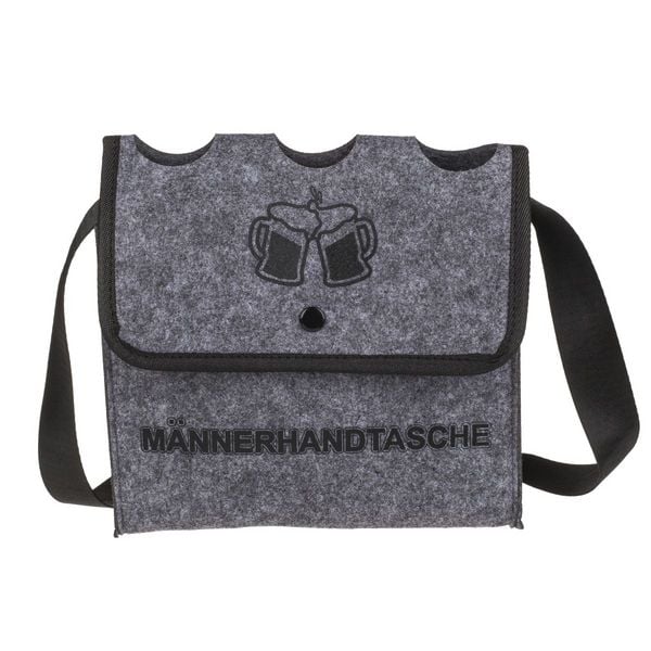 Produktbild: M&auml;nnerhandtasche f&uuml;r 3 Flaschen grau