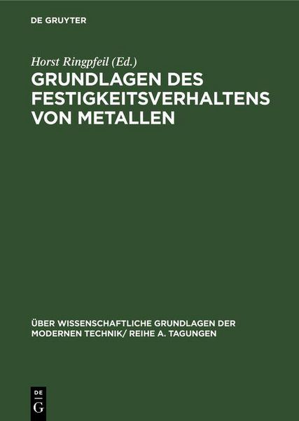 Produktbild: Grundlagen des Festigkeitsverhaltens von Metallen