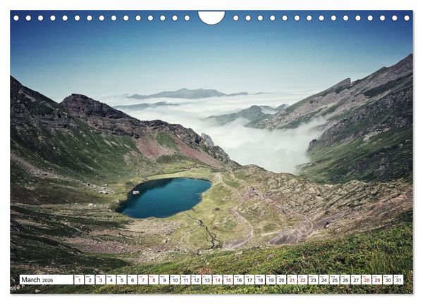 Produktbild: Hiking the GR 10 A long distance trail through the French Pyrenees (Wall Calendar 2026 DIN A4 landscape), CALVENDO 12 Month Wall Calendar