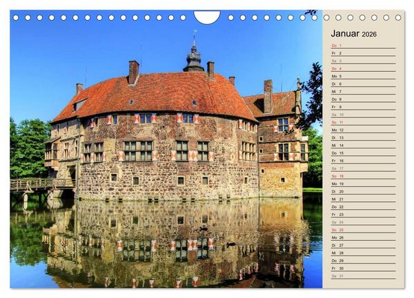 Produktbild: Burgen und Schl&ouml;sser im M&uuml;nsterland (Wandkalender 2026 DIN A4 quer), CALVENDO Monatskalender
