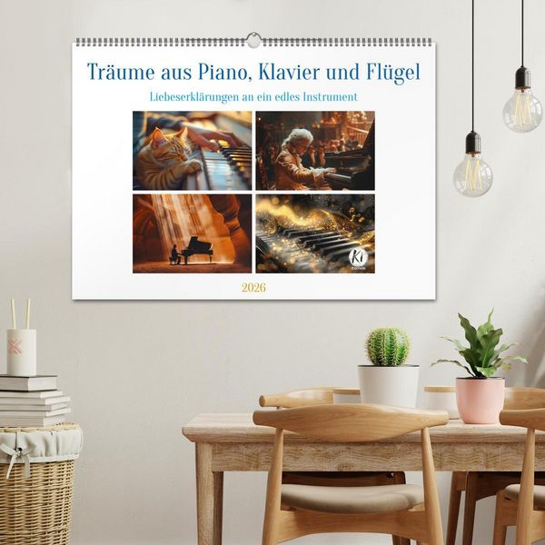 Produktbild: Tr&auml;ume aus Piano, Klavier und Fl&uuml;gel (Wandkalender 2026 DIN A2 quer), CALVENDO Monatskalender