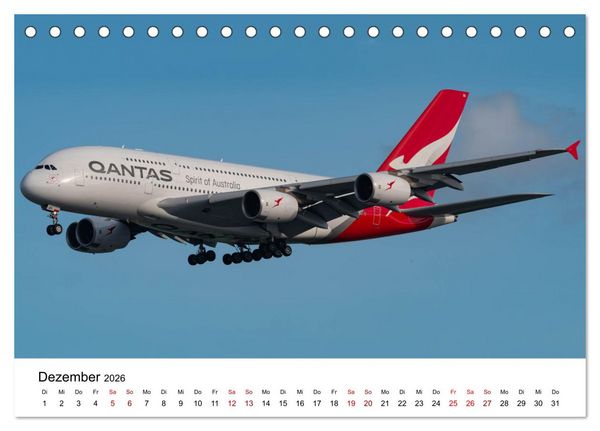 Produktbild: Flugzeuge von Airbus 2026 (Tischkalender 2026 DIN A5 quer), CALVENDO Monatskalender