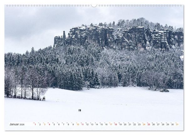 Produktbild: S&auml;chsische Schweiz - Wandern durch das Elbsandsteingebirge (hochwertiger Premium Wandkalender 2026 DIN A2 quer), Kunstdruck in Hochglanz