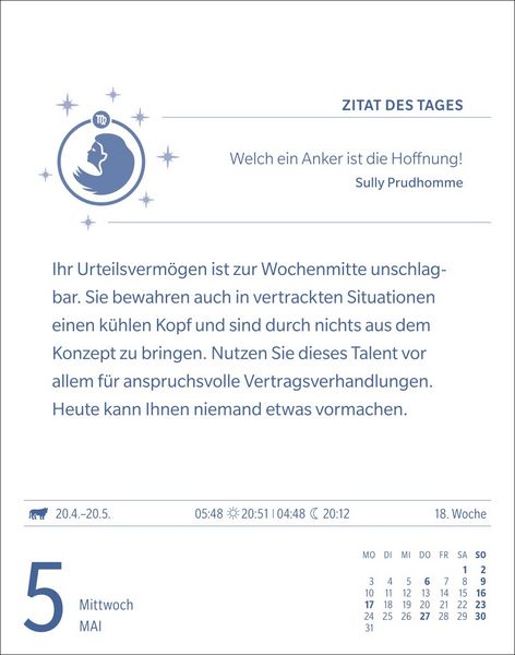 Produktbild: Jungfrau Sternzeichenkalender 2027 - Tagesabrei&szlig;kalender - Ihr Horoskop f&uuml;r jeden Tag
