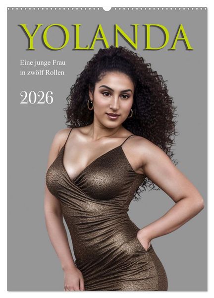 Produktbild: Yolanda, eine junge Frau in zw&ouml;lf Rollen (Wandkalender 2026 DIN A2 hoch), CALVENDO Monatskalender